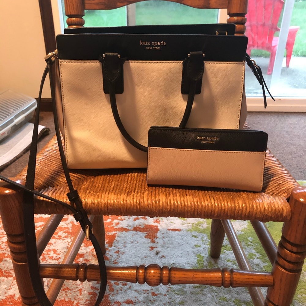 COPY - Kate Spade Cameron Pink & White Satchel & Wallet